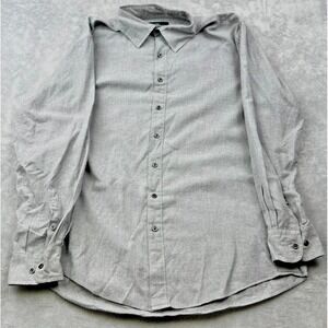 Rodd & Gunn Roys Hill Sport Fit Shirt Men XL Gray Pleated Round Hem Button Italy